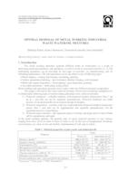 Optimal disposal of metal working industrial waste water/oil mixtures