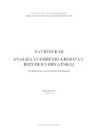 prikaz prve stranice dokumenta Analiza stambenih kredita u Republici Hrvatskoj