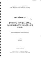 prikaz prve stranice dokumenta UTJECAJ COVID-A 19 NA POLITIKU MMF-A