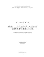 prikaz prve stranice dokumenta EURO KAO SLUŽBENA VALUTA REPUBLIKE HRVATSKE