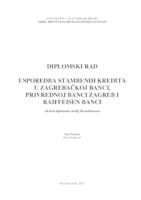 prikaz prve stranice dokumenta Usporedbe stambenih kredita u Zagrebačkoj banci, Privrednoj banci Zagreb i Raiffeisen banci