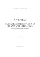 prikaz prve stranice dokumenta UTJECAJ PANDEMIJE COVID-19 NA OBRAZOVANJE U HRVATSKOJ