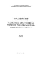 prikaz prve stranice dokumenta Marketing strategije na primjeru poduzeća HEP D.D.