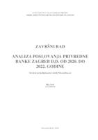 prikaz prve stranice dokumenta ANALIZA POSLOVANJA PRIVREDNE BANKE ZAGREB D.D. OD 2020. DO 2022. GODINE