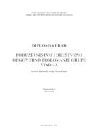 prikaz prve stranice dokumenta PODUZETNIŠTVO I DRUŠTVENO ODGOVORNO POSLOVANJE GRUPE VINDIJA