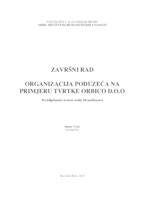 prikaz prve stranice dokumenta ORGANIZACIJA PODUZEĆA NA PRIMJERU TVRTKE ORBICO D.O.O.