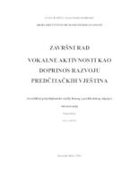 prikaz prve stranice dokumenta Vokalne aktivnosti kao doprinos razvoju predčitačkih vještina