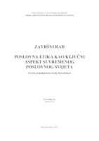 prikaz prve stranice dokumenta Poslovna etika kao ključni aspekt suvremenog poslovnog svijeta