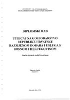 prikaz prve stranice dokumenta Utjecaj na gospodarstvo Republike Hrvatske razmjenom dobara i usluga s Bosnom i Hercegovinom