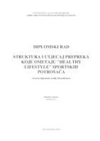 prikaz prve stranice dokumenta STRUKTURA I UTJECAJ PREPREKA KOJE OMETAJU "HEALTHY LIFESTYLE" SPORTSKIH POTROŠAČA