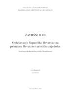 prikaz prve stranice dokumenta Oglašavanje Republike Hrvatske na primjeru Hrvatske turističke zajednice