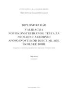 prikaz prve stranice dokumenta Validacija novokonstruiranog testa za procjenu aerobnih sposobnosti kod djece mlađe školske dobi