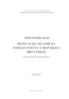 prikaz prve stranice dokumenta MOTIVACIJA MLADIH ZA PODUZETNIŠTVO U REPUBLICI HRVATSKOJ