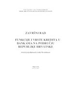 prikaz prve stranice dokumenta FUNKCIJE I VRSTE KREDITA U BANKAMA NA PODRUČJU REPUBLIKE HRVATSKE