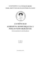 prikaz prve stranice dokumenta Agresivna komunikacija u poslovnom okruženju