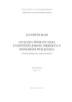 prikaz prve stranice dokumenta Analiza poslovanja ugostiteljskog objekta s ponudom pub kviza