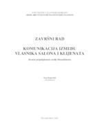 prikaz prve stranice dokumenta Komunikacija između vlasnika salona i klijenata