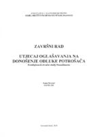 prikaz prve stranice dokumenta UTJECAJ OGLAŠAVANJA NA DONOŠENJE ODLUKE POTROŠAČA