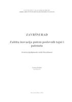 prikaz prve stranice dokumenta Zaštita inovacija putem poslovnih tajni i patenata