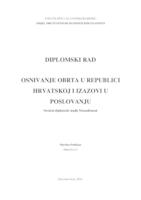 prikaz prve stranice dokumenta OSNIVANJE OBRTA U REPUBLICI HRVATSKOJ I IZAZOVI U POSLOVANJU