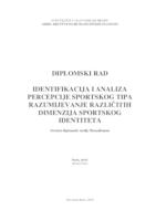 prikaz prve stranice dokumenta IDENTIFIKACIJA I ANALIZA PERCEPCIJE 'SPORTSKOG TIPA': RAZUMIJEVANJE RAZLIČITIH DIMENZIJA SPORTSKOG IDENTITETA