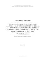 prikaz prve stranice dokumenta IDENTIFICIRANJE KLJUČNIH POTREBA KOJE OBLIKUJU SVIJEST O ZDRAVSTVENO USMJERENOM TJELESNOM VJEŽBANJU POTROŠAČA