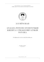 prikaz prve stranice dokumenta Analiza ponude studentskih kredita u praksi hrvatskih banaka