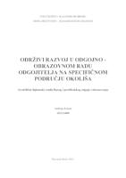 prikaz prve stranice dokumenta Održivi razvoj u odgojno-obrazovnom radu odgojitelja