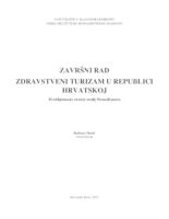 prikaz prve stranice dokumenta ZDRAVSTVENI TURIZAM U REPUBLICI HRVATSKOJ