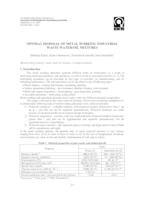 prikaz prve stranice dokumenta Optimal disposal of metal working industrial waste water/oil mixtures