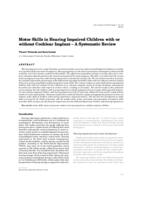 prikaz prve stranice dokumenta Motor Skills in Hearing Impaired Children With or  Without Cochlear Implant - A Systematic Review