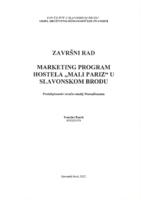 prikaz prve stranice dokumenta MARKETING PROGRAM HOSTELA "MALI PARIZ" U SLAVONSKOM BRODU