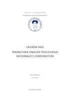 prikaz prve stranice dokumenta FINANCIJSKA ANALIZA POSLOVANJA MCDONALD'S KORPORACIJE
